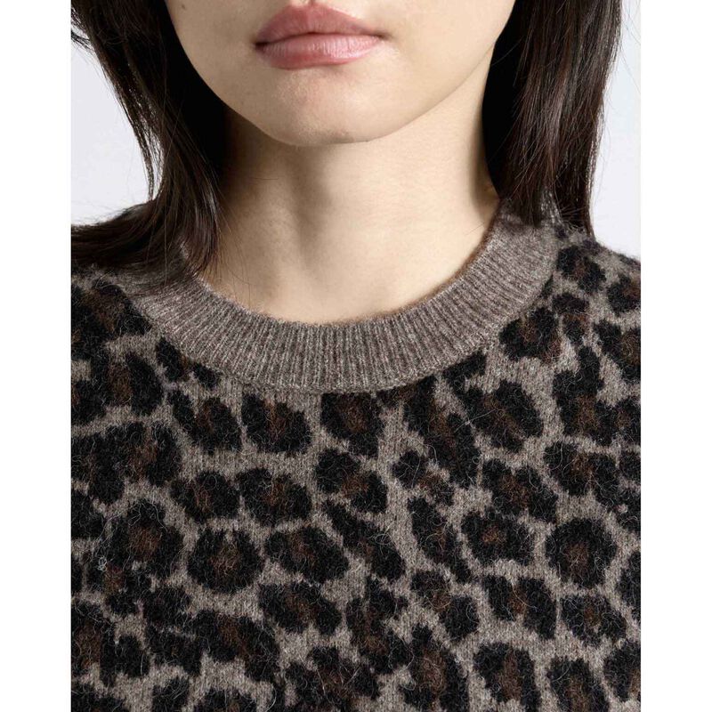 Cue Brushed Alpaca Wool Blend Leopard Knit image number 2